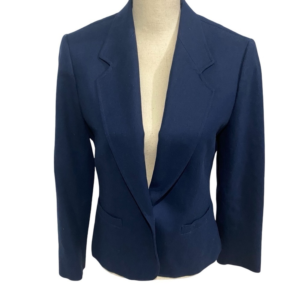 Pendleton Wool Blazer Sz 10 Navy Blue Single Button